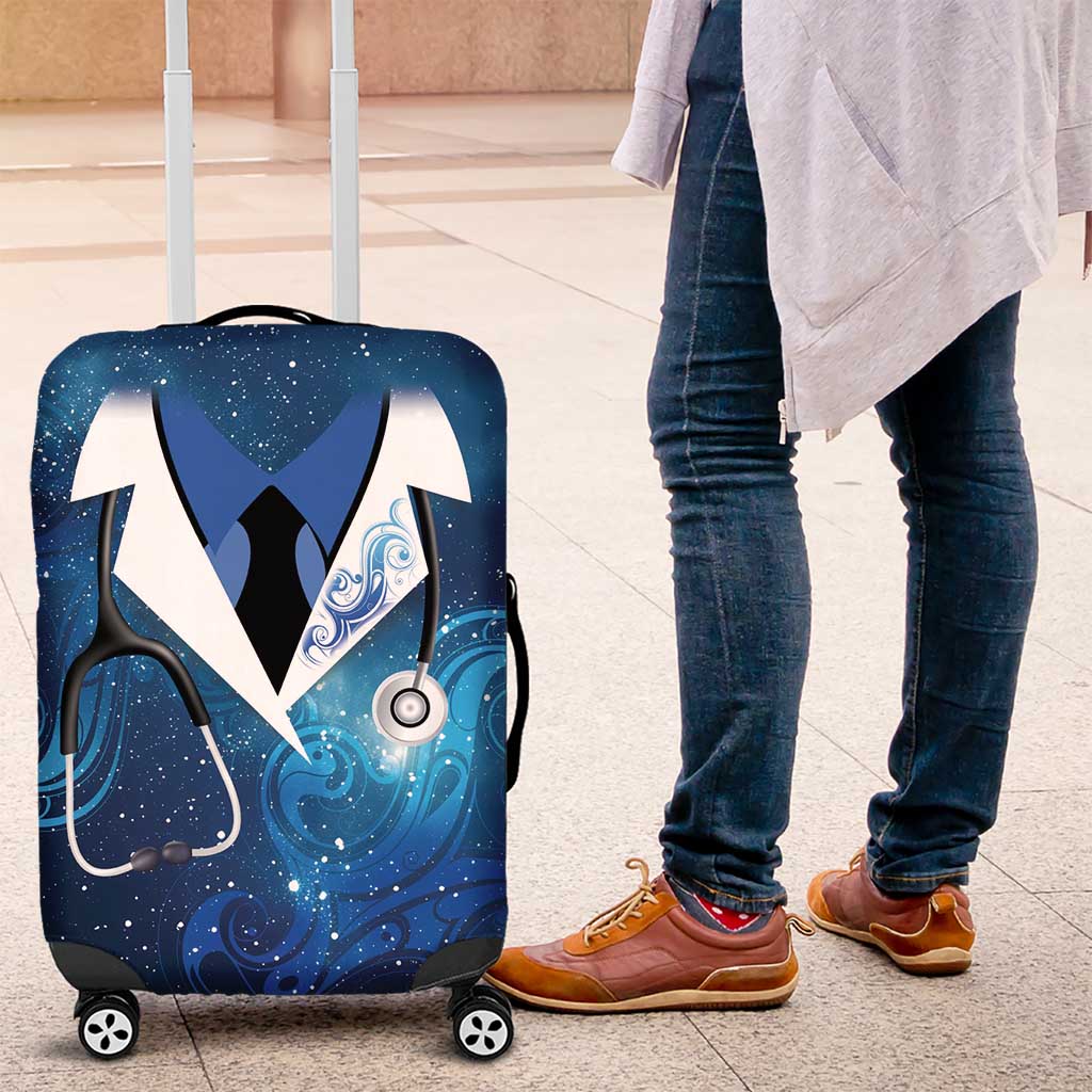 New Zealand Nurses RN Luggage Cover Galaxy Stethoscope Maori Motif