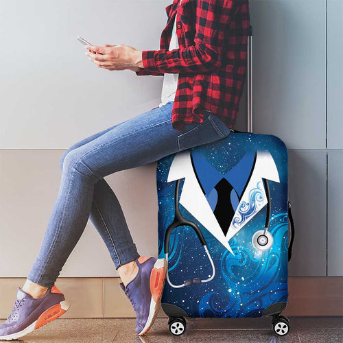 New Zealand Nurses RN Luggage Cover Galaxy Stethoscope Maori Motif