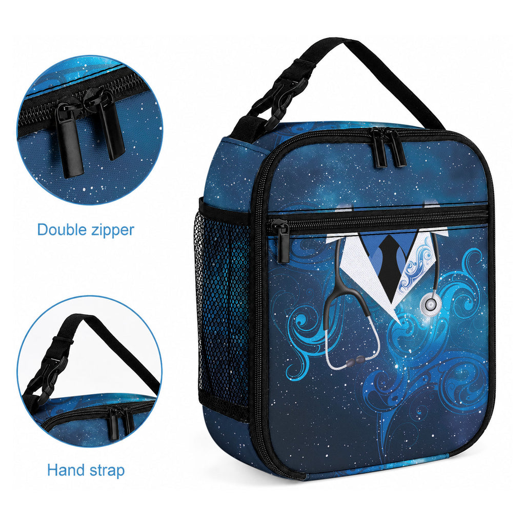 New Zealand Nurses RN Lunch Bag Galaxy Stethoscope Maori Motif