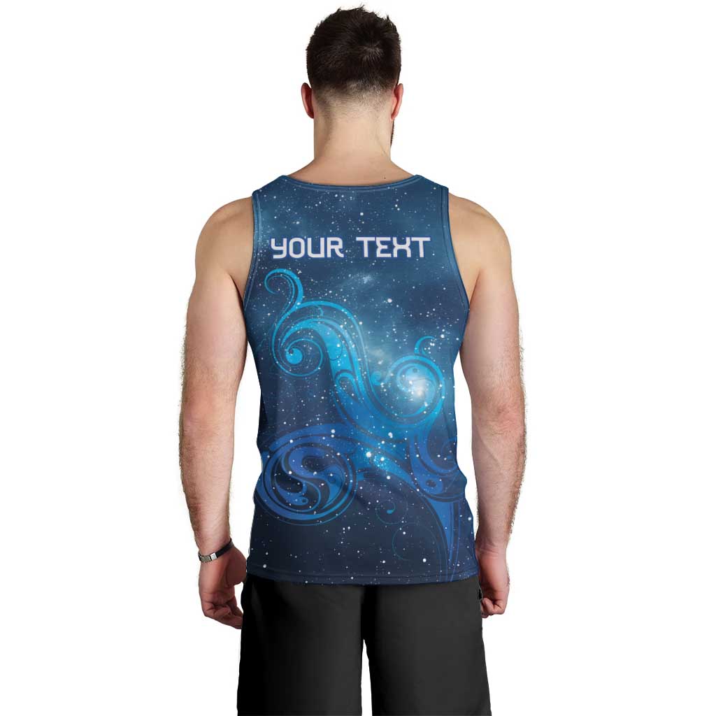 New Zealand Nurses RN Personalised Men Tank Top Galaxy Stethoscope Maori Motif