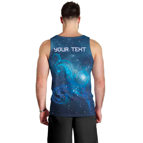 New Zealand Nurses RN Personalised Men Tank Top Galaxy Stethoscope Maori Motif