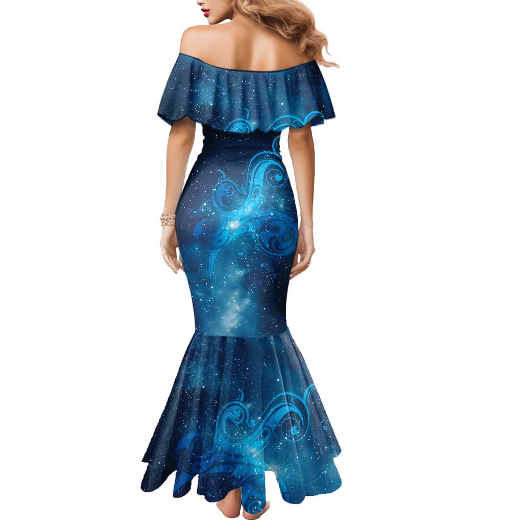 New Zealand Nurses RN Personalised Mermaid Dress Galaxy Stethoscope Maori Motif