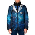 New Zealand Nurses RN Personalised Padded Jacket Galaxy Stethoscope Maori Motif