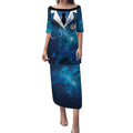 New Zealand Nurses RN Personalised Puletasi Galaxy Stethoscope Maori Motif