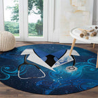 New Zealand Nurses RN Round Carpet Galaxy Stethoscope Maori Motif