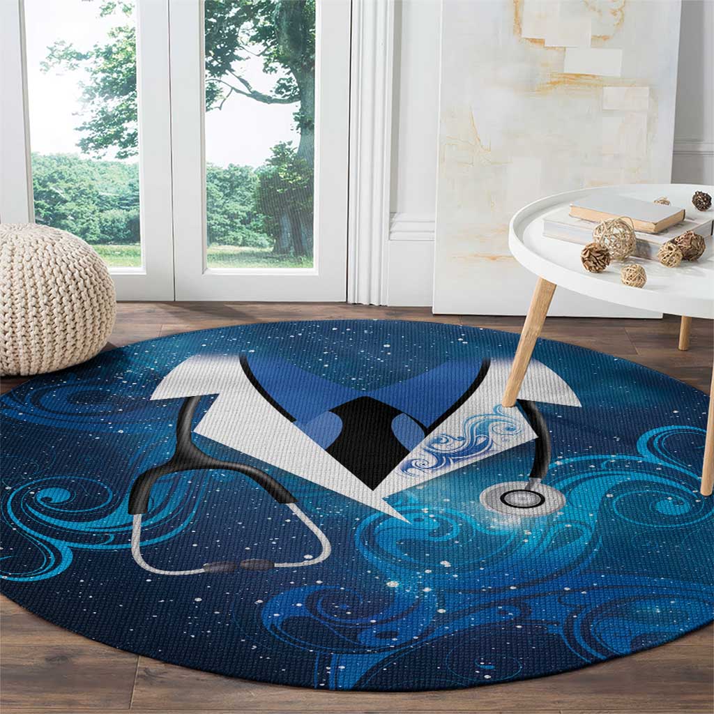 New Zealand Nurses RN Round Carpet Galaxy Stethoscope Maori Motif