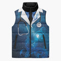 New Zealand Nurses RN Personalised Sleeveless Puffer Jacket Galaxy Stethoscope Maori Motif