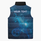 New Zealand Nurses RN Personalised Sleeveless Puffer Jacket Galaxy Stethoscope Maori Motif