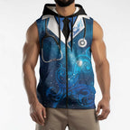 New Zealand Nurses RN Personalised Sleeveless Zip Hoodie Galaxy Stethoscope Maori Motif