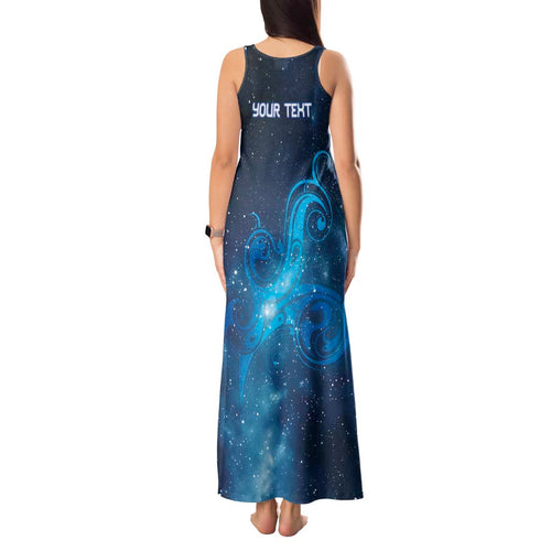 New Zealand Nurses RN Personalised Tank Maxi Dress Galaxy Stethoscope Maori Motif