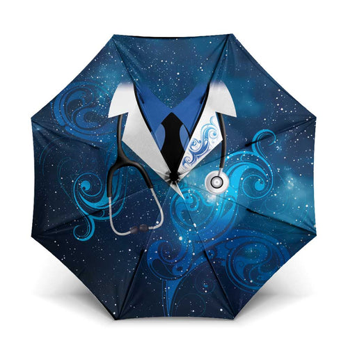 New Zealand Nurses RN Umbrella Galaxy Stethoscope Maori Motif
