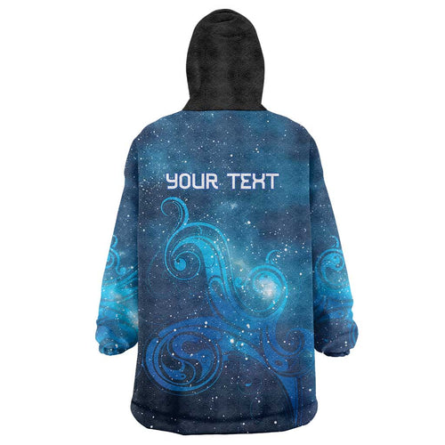 New Zealand Nurses RN Personalised Wearable Blanket Hoodie Galaxy Stethoscope Maori Motif