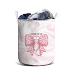 New Zealand Nurses RN Personalised Laundry Basket Pink Stethoscope Coquette Bow Maori Motif