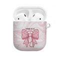 New Zealand Nurses RN Personalised AirPods Case Pink Stethoscope Coquette Bow Maori Motif