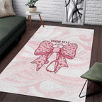 New Zealand Nurses RN Personalised Area Rug Pink Stethoscope Coquette Bow Maori Motif