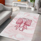 New Zealand Nurses RN Personalised Area Rug Pink Stethoscope Coquette Bow Maori Motif