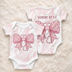 New Zealand Nurses RN Personalised Baby Onesie Pink Stethoscope Coquette Bow Maori Motif
