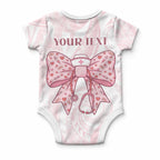 New Zealand Nurses RN Personalised Baby Onesie Pink Stethoscope Coquette Bow Maori Motif