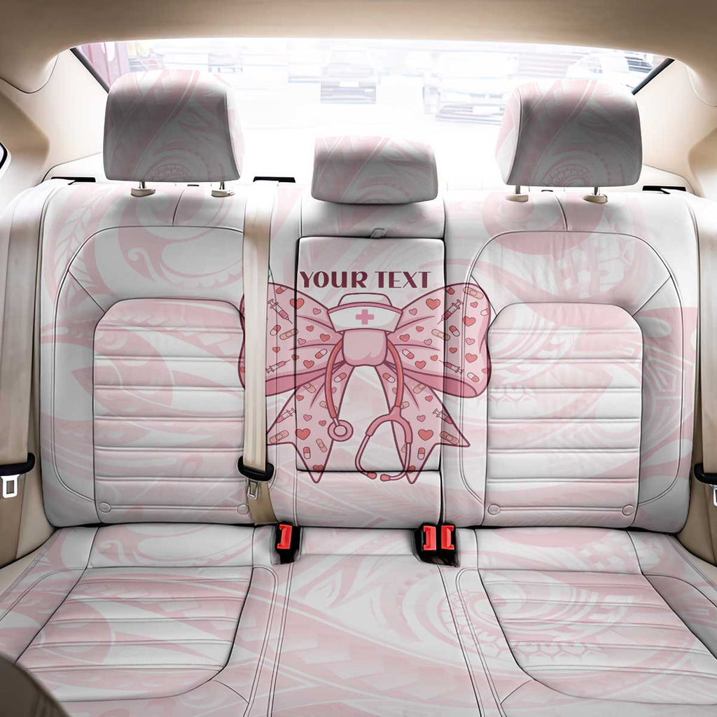 New Zealand Nurses RN Personalised Back Car Seat Cover Pink Stethoscope Coquette Bow Maori Motif