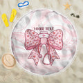 New Zealand Nurses RN Personalised Beach Blanket Pink Stethoscope Coquette Bow Maori Motif