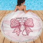 New Zealand Nurses RN Personalised Beach Blanket Pink Stethoscope Coquette Bow Maori Motif