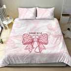 New Zealand Nurses RN Personalised Bedding Set Pink Stethoscope Coquette Bow Maori Motif