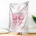 New Zealand Nurses RN Personalised Blanket Pink Stethoscope Coquette Bow Maori Motif