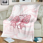 New Zealand Nurses RN Personalised Blanket Pink Stethoscope Coquette Bow Maori Motif