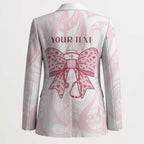 New Zealand Nurses RN Personalised Blazer Pink Stethoscope Coquette Bow Maori Motif