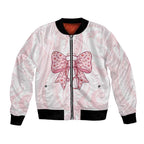New Zealand Nurses RN Personalised Bomber Jacket Pink Stethoscope Coquette Bow Maori Motif