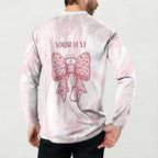 New Zealand Nurses RN Personalised Button Sweatshirt Pink Stethoscope Coquette Bow Maori Motif