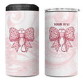 New Zealand Nurses RN Personalised 4 in 1 Can Cooler Tumbler Pink Stethoscope Coquette Bow Maori Motif