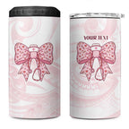 New Zealand Nurses RN Personalised 4 in 1 Can Cooler Tumbler Pink Stethoscope Coquette Bow Maori Motif