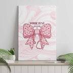 New Zealand Nurses RN Personalised Canvas Wall Art Pink Stethoscope Coquette Bow Maori Motif