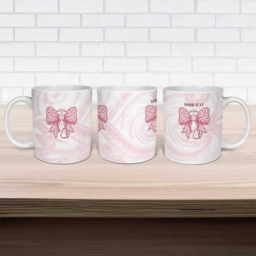 New Zealand Nurses RN Personalised Ceramic Mug Pink Stethoscope Coquette Bow Maori Motif