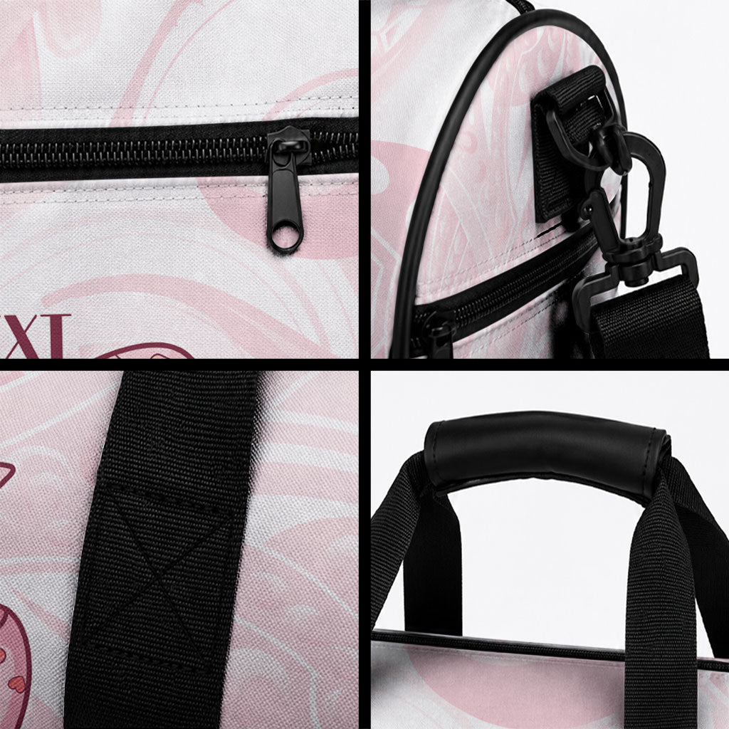 New Zealand Nurses RN Personalised Duffle Bag Pink Stethoscope Coquette Bow Maori Motif