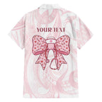 New Zealand Nurses RN Personalised Family Matching Summer Maxi Dress and Hawaiian Shirt Pink Stethoscope Coquette Bow Maori Motif