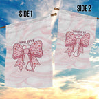 New Zealand Nurses RN Personalised Garden Flag Pink Stethoscope Coquette Bow Maori Motif