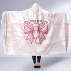 New Zealand Nurses RN Personalised Hooded Blanket Pink Stethoscope Coquette Bow Maori Motif