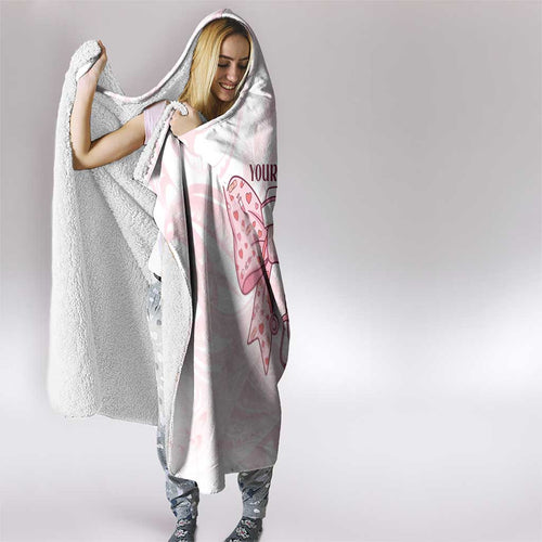 New Zealand Nurses RN Personalised Hooded Blanket Pink Stethoscope Coquette Bow Maori Motif