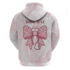 New Zealand Nurses RN Personalised Hoodie Pink Stethoscope Coquette Bow Maori Motif