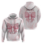 New Zealand Nurses RN Personalised Hoodie Pink Stethoscope Coquette Bow Maori Motif