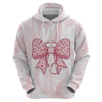 New Zealand Nurses RN Personalised Hoodie Pink Stethoscope Coquette Bow Maori Motif
