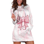 New Zealand Nurses RN Personalised Hoodie Dress Pink Stethoscope Coquette Bow Maori Motif