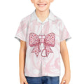New Zealand Nurses RN Personalised Kid Hawaiian Shirt Pink Stethoscope Coquette Bow Maori Motif