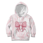 New Zealand Nurses RN Personalised Kid Hoodie Pink Stethoscope Coquette Bow Maori Motif