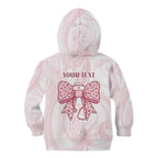 New Zealand Nurses RN Personalised Kid Hoodie Pink Stethoscope Coquette Bow Maori Motif