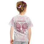 New Zealand Nurses RN Personalised Kid T Shirt Pink Stethoscope Coquette Bow Maori Motif