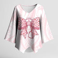 New Zealand Nurses RN Personalised Kimono Sleeve Blouse Pink Stethoscope Coquette Bow Maori Motif