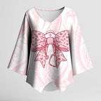 New Zealand Nurses RN Personalised Kimono Sleeve Blouse Pink Stethoscope Coquette Bow Maori Motif
